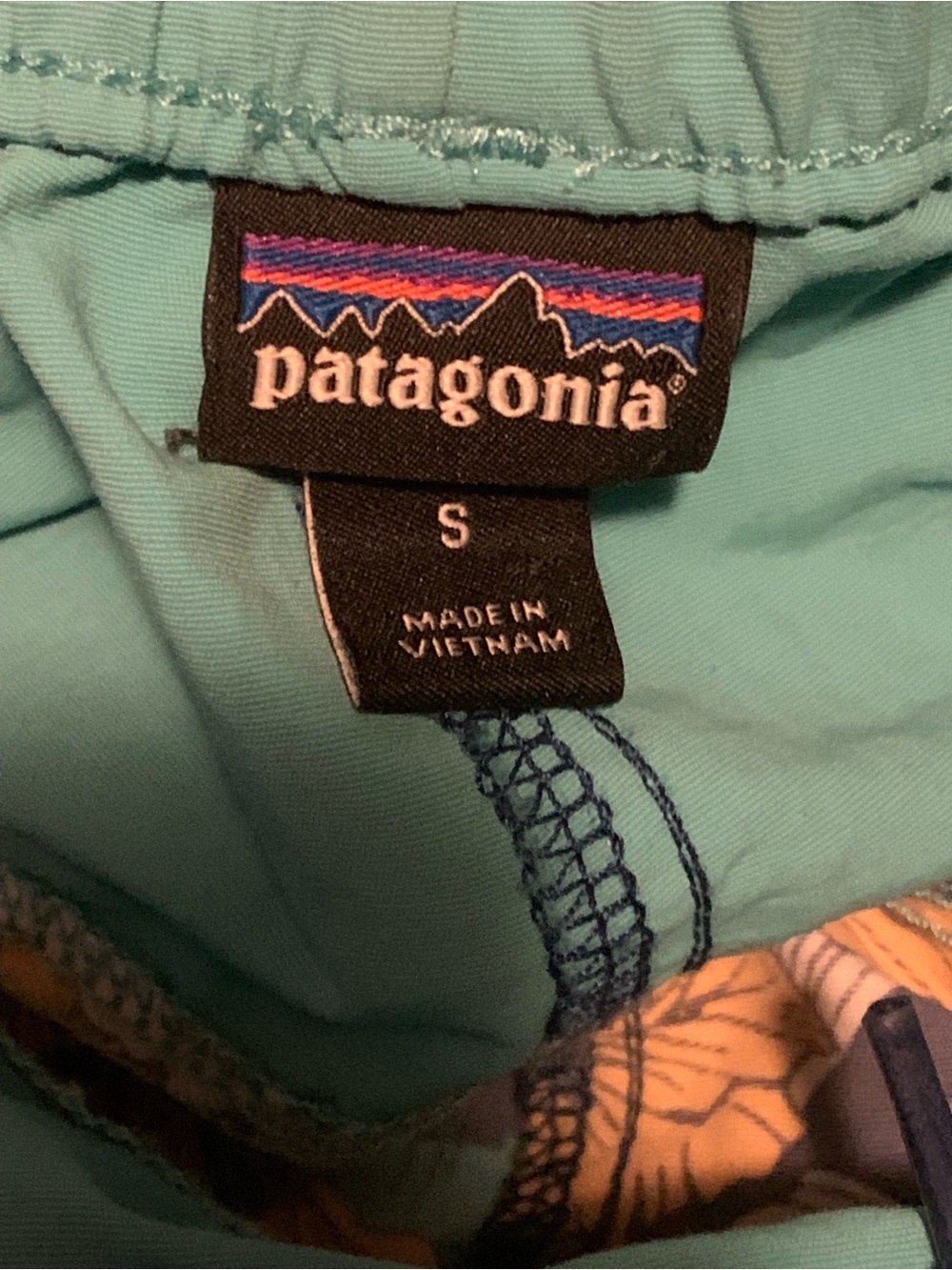 Patagonia Baggies Skirt Women's Floral Tropical Hibiscus Quick Dry Athletic Blue - Picture 3 of 5